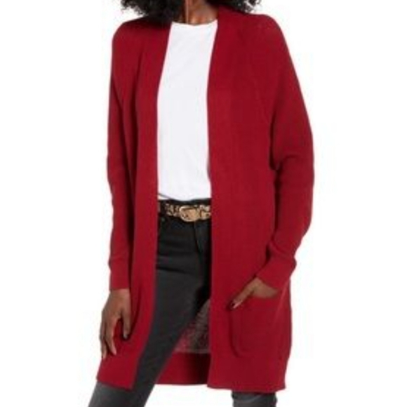 Yoki Sweaters - YOKI Burgundy Open Cardigan Sweater NWT